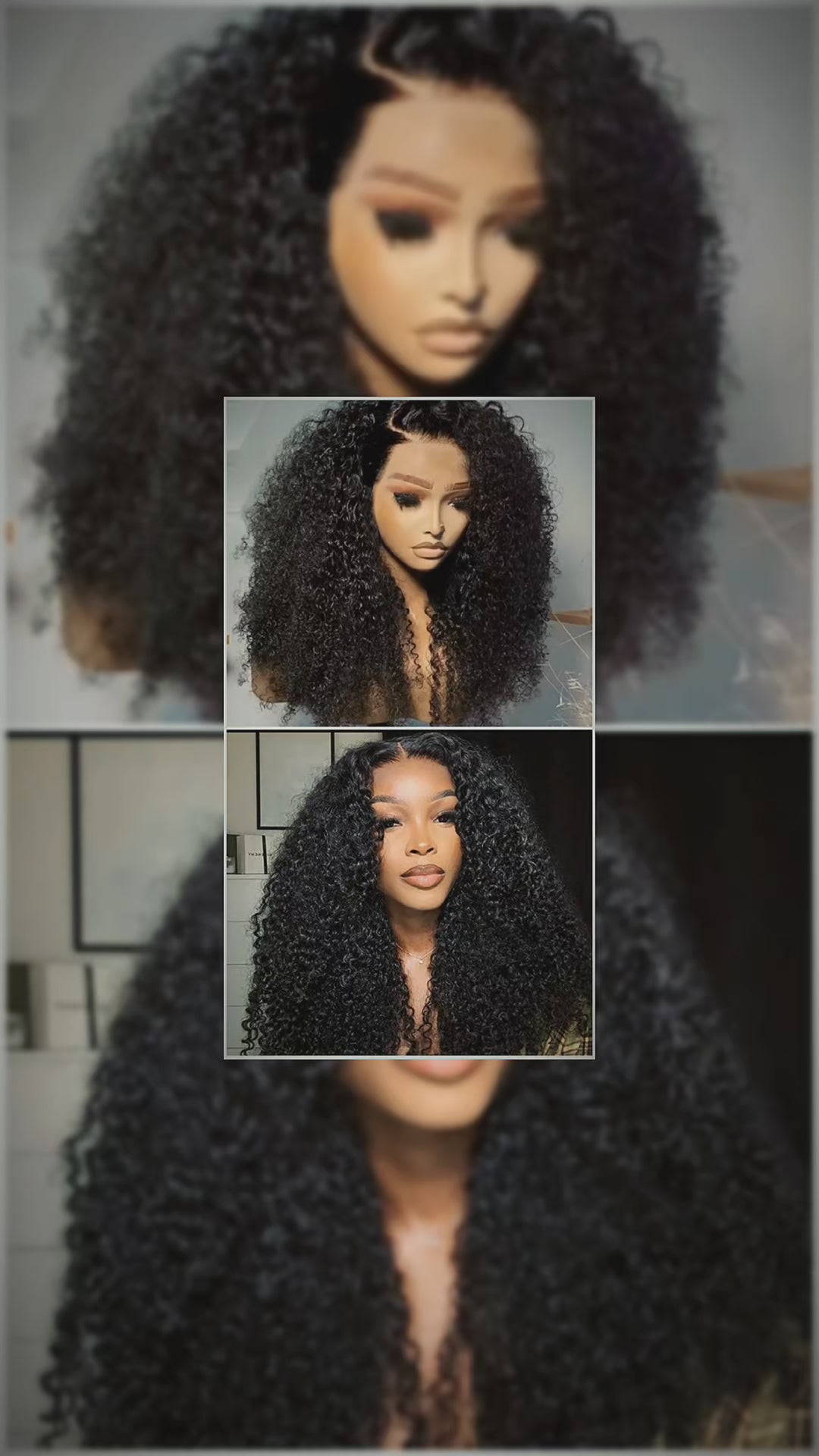 Long Curly Black Wig 😍